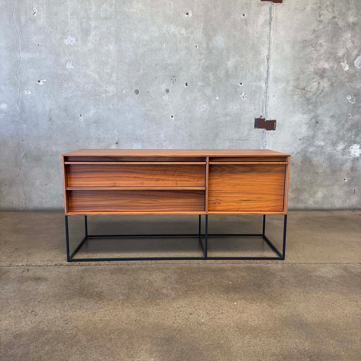 Walnut + Steel "Rule 1 Door" Credenza By Blu Dot
