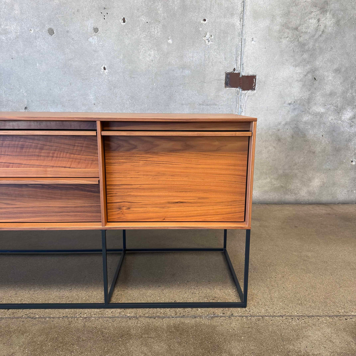 Walnut + Steel "Rule 1 Door" Credenza By Blu Dot