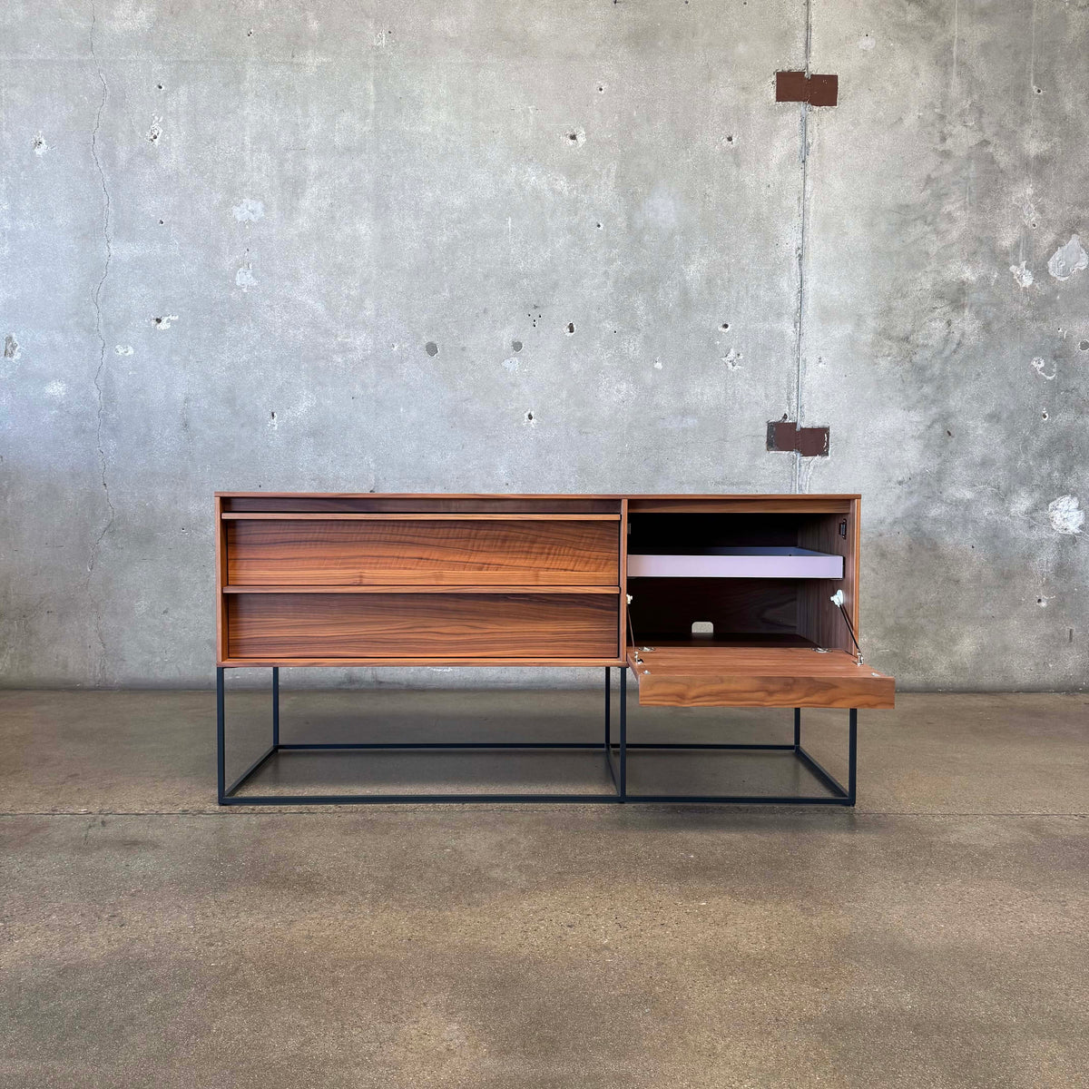 Walnut + Steel "Rule 1 Door" Credenza By Blu Dot