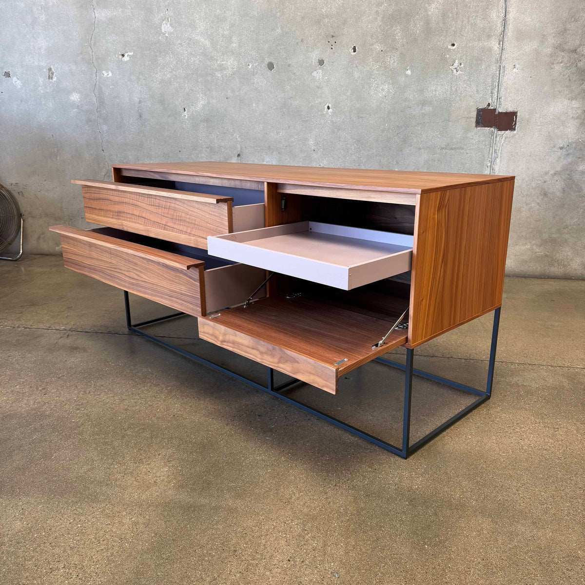 Walnut + Steel "Rule 1 Door" Credenza By Blu Dot