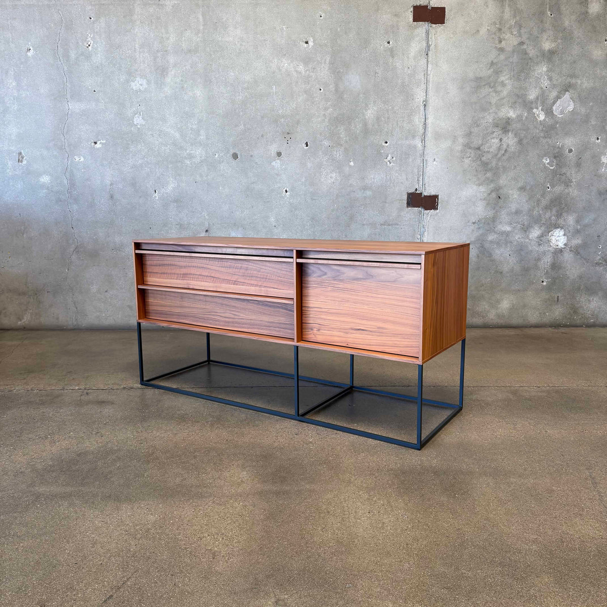 Walnut + Steel "Rule 1 Door" Credenza By Blu Dot