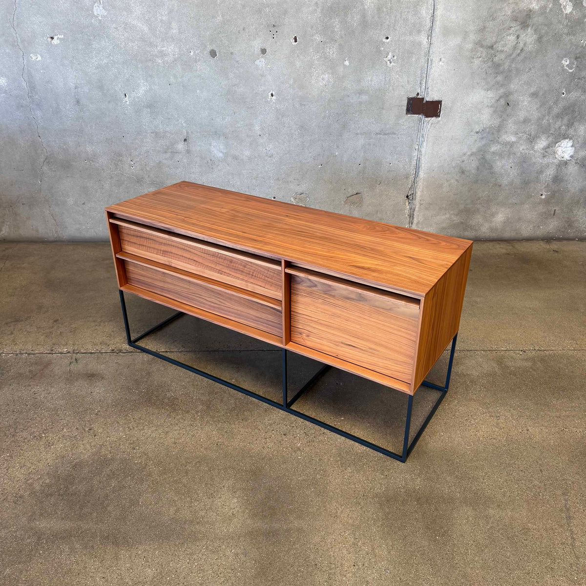 Walnut + Steel "Rule 1 Door" Credenza By Blu Dot