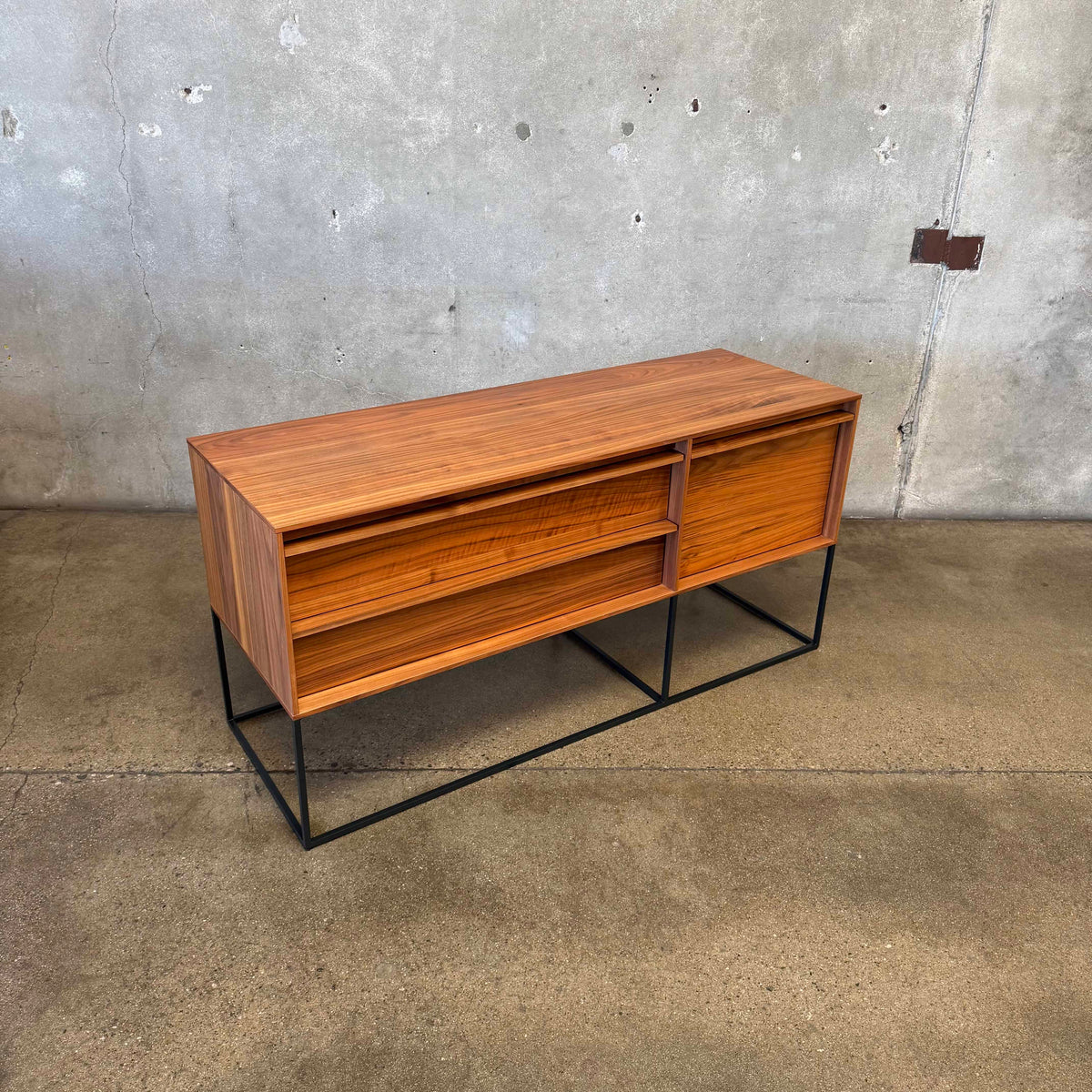 Walnut + Steel "Rule 1 Door" Credenza By Blu Dot
