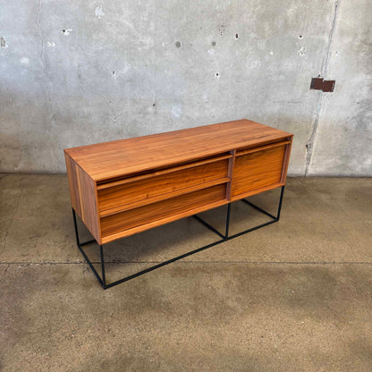 Walnut + Steel "Rule 1 Door" Credenza By Blu Dot