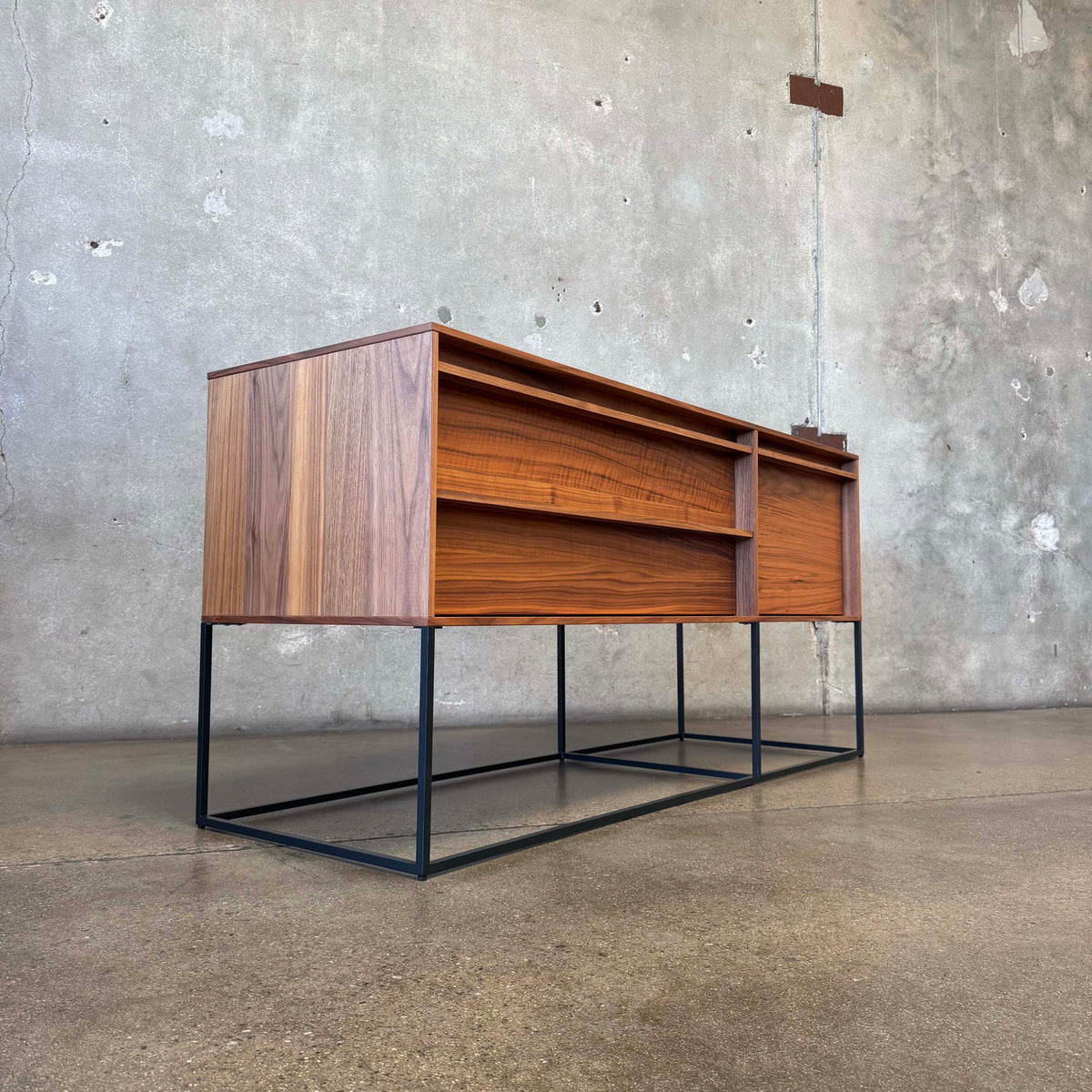 Walnut + Steel "Rule 1 Door" Credenza By Blu Dot
