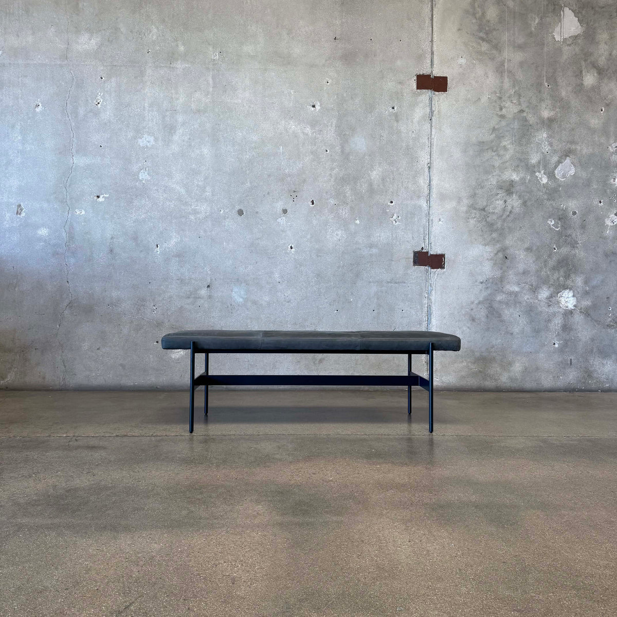 Leather + Steel "Day Bench" By Blu Dot