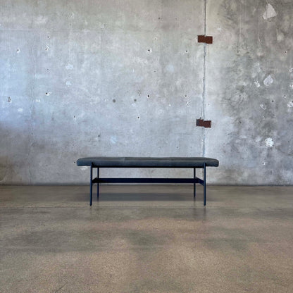 Leather + Steel "Day Bench" By Blu Dot