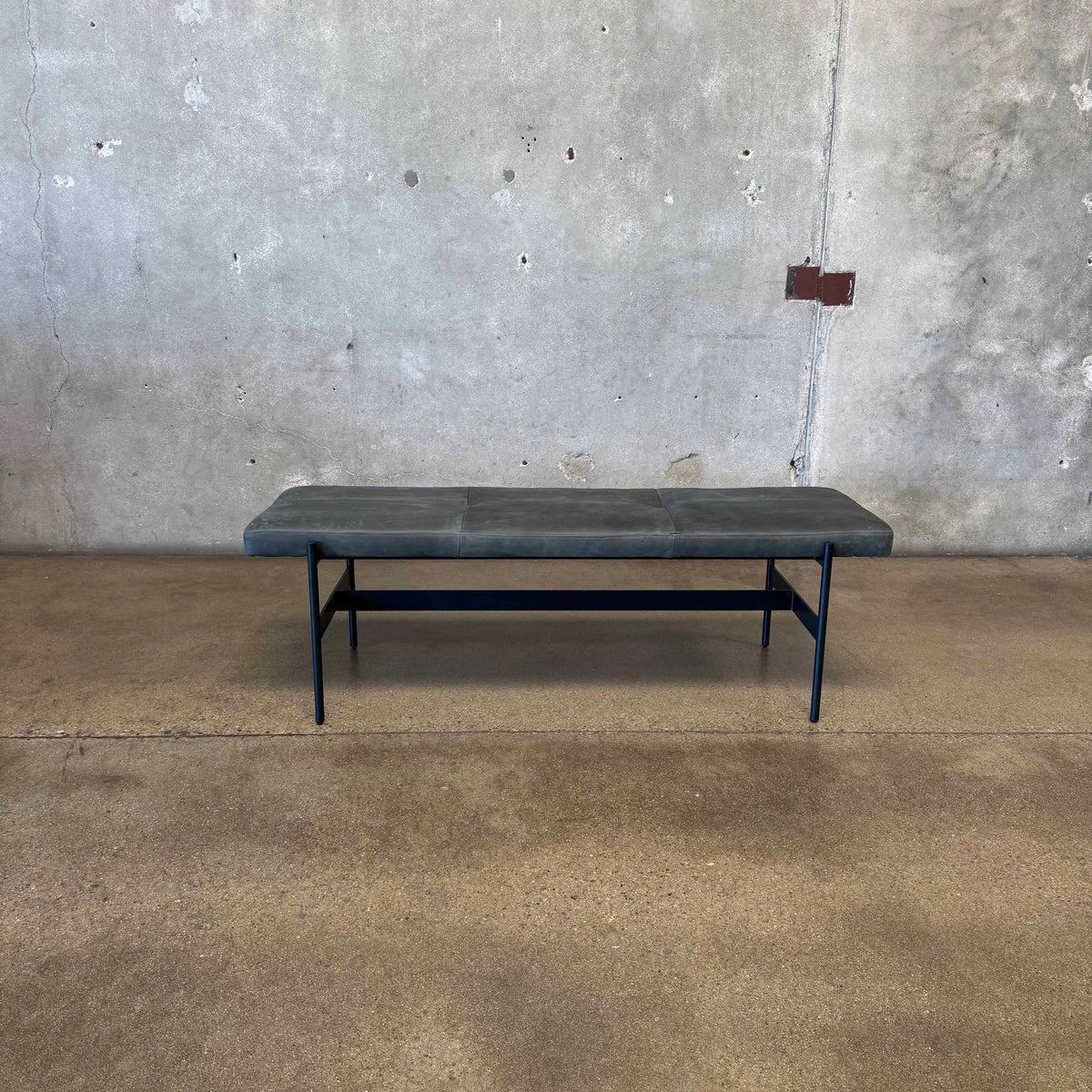 Leather + Steel "Day Bench" By Blu Dot