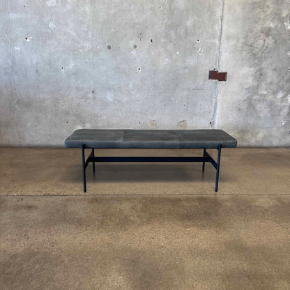 Leather + Steel "Day Bench" By Blu Dot