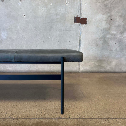 Leather + Steel "Day Bench" By Blu Dot