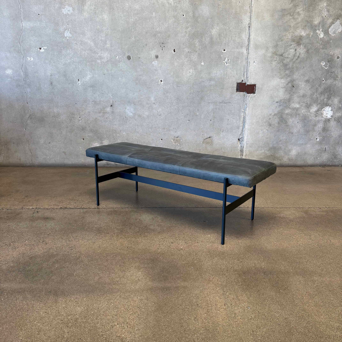 Leather + Steel "Day Bench" By Blu Dot