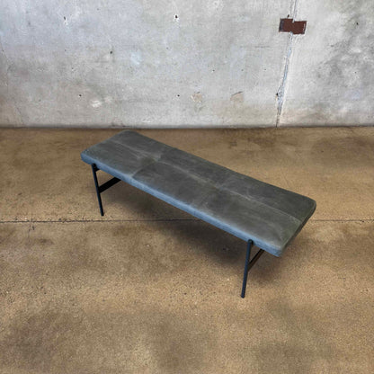 Leather + Steel "Day Bench" By Blu Dot