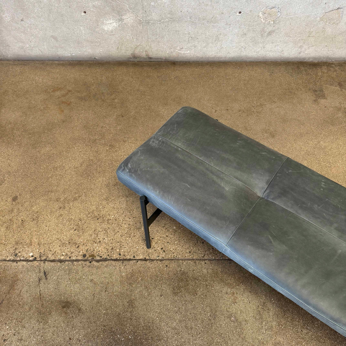 Leather + Steel "Day Bench" By Blu Dot