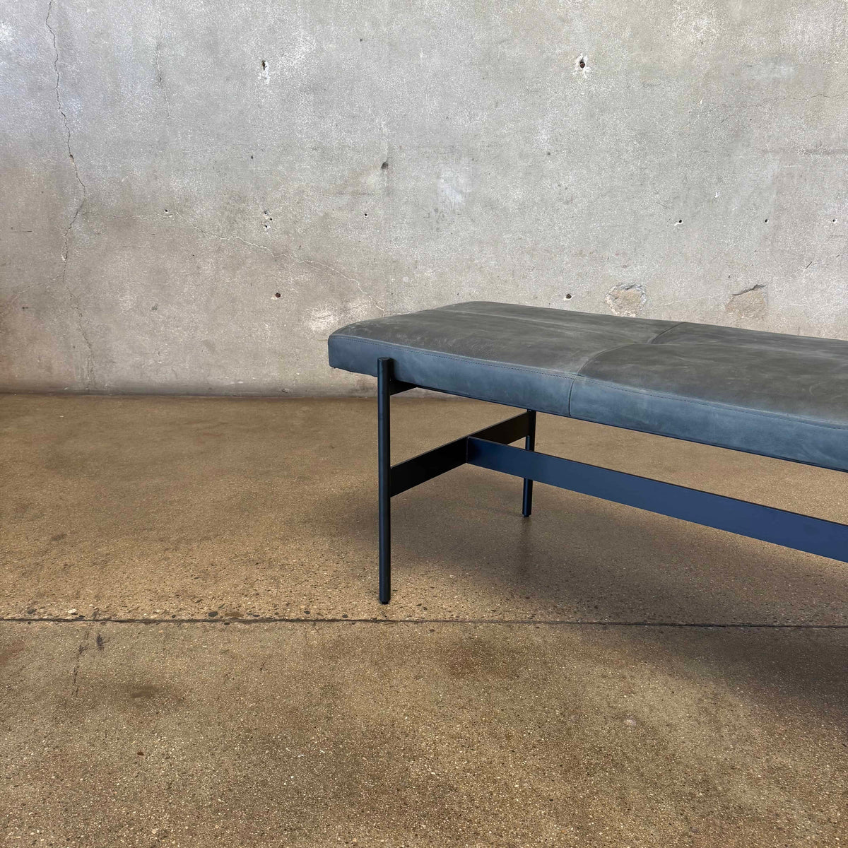 Leather + Steel "Day Bench" By Blu Dot