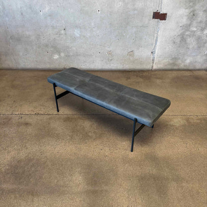 Leather + Steel "Day Bench" By Blu Dot