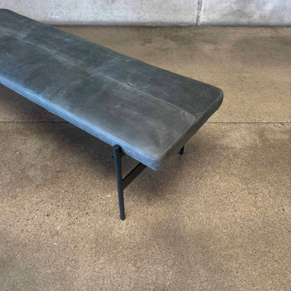 Leather + Steel "Day Bench" By Blu Dot