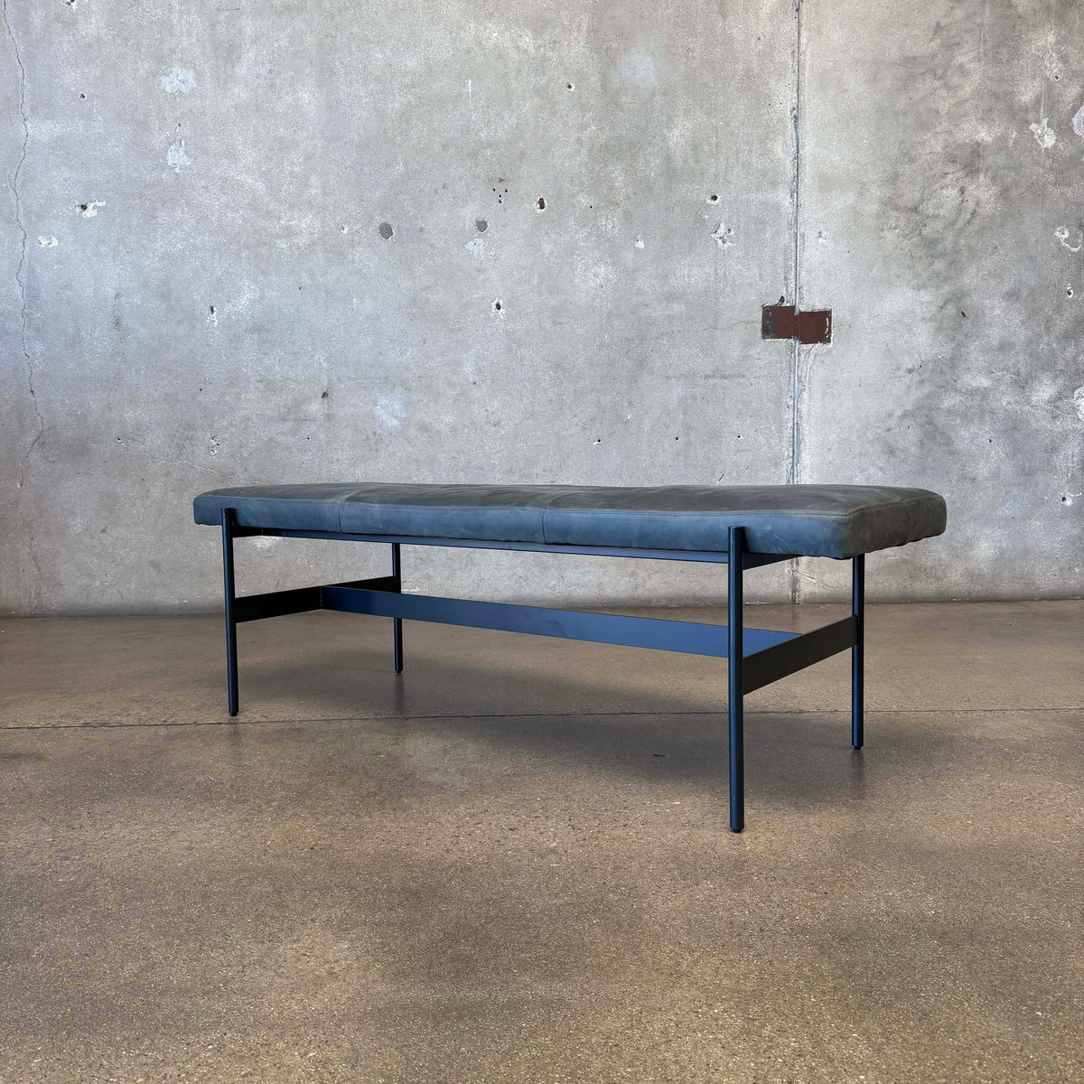 Leather + Steel "Day Bench" By Blu Dot
