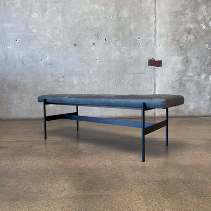 Leather + Steel "Day Bench" By Blu Dot