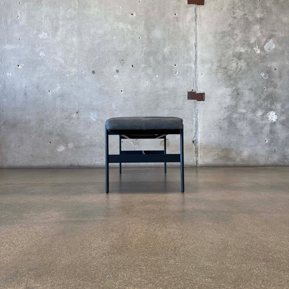 Leather + Steel "Day Bench" By Blu Dot