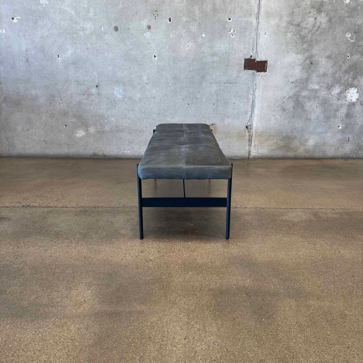 Leather + Steel "Day Bench" By Blu Dot