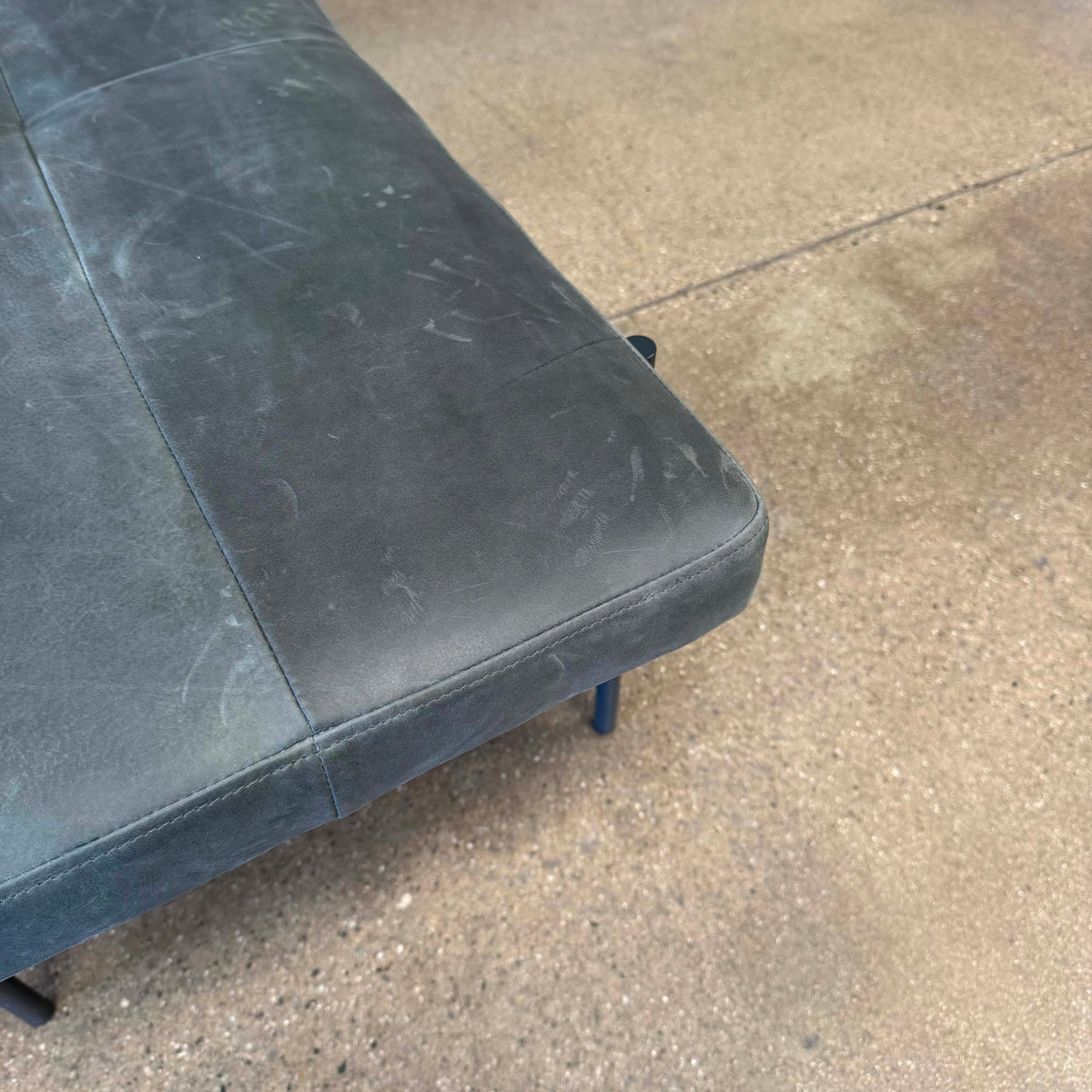 Leather + Steel "Day Bench" By Blu Dot
