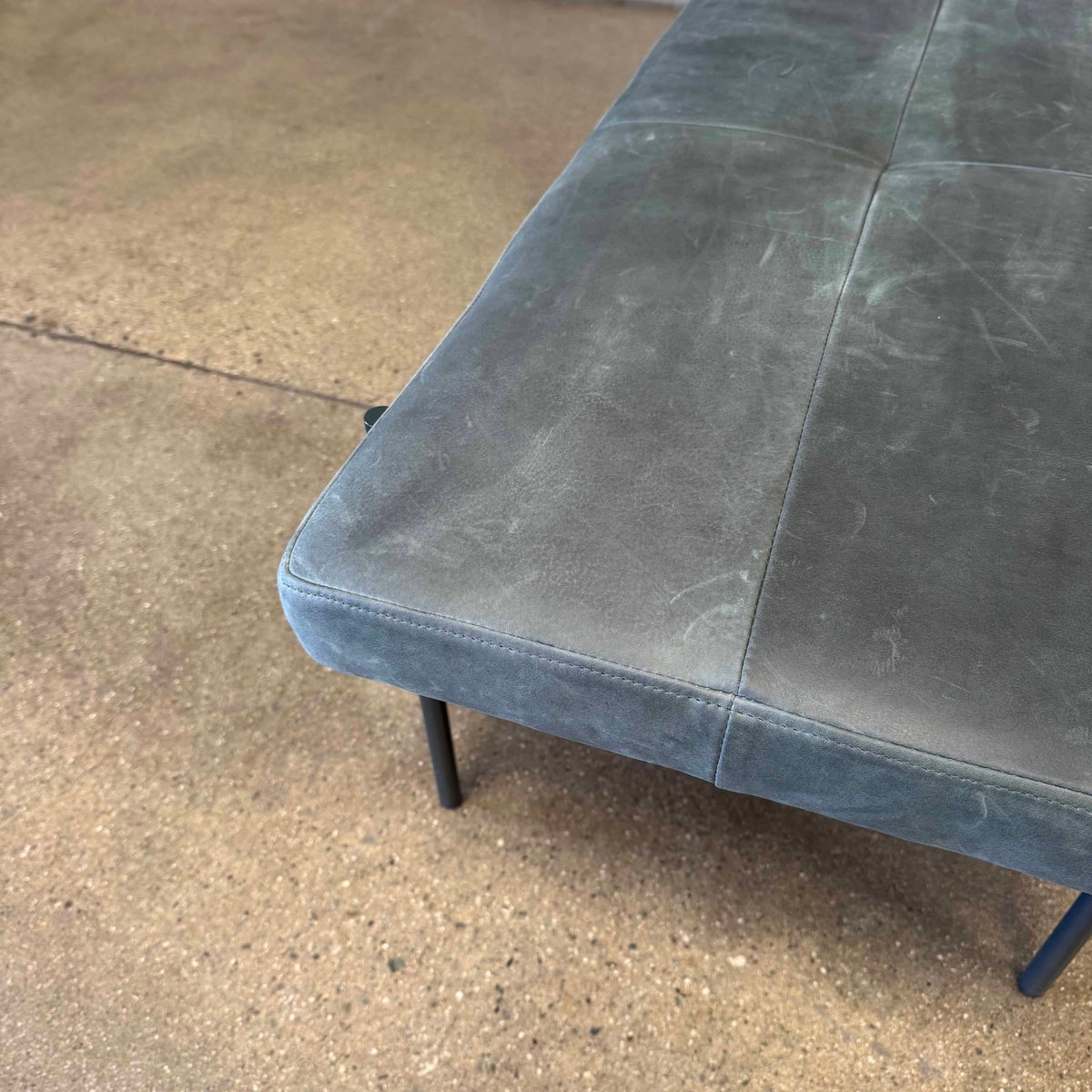Leather + Steel "Day Bench" By Blu Dot