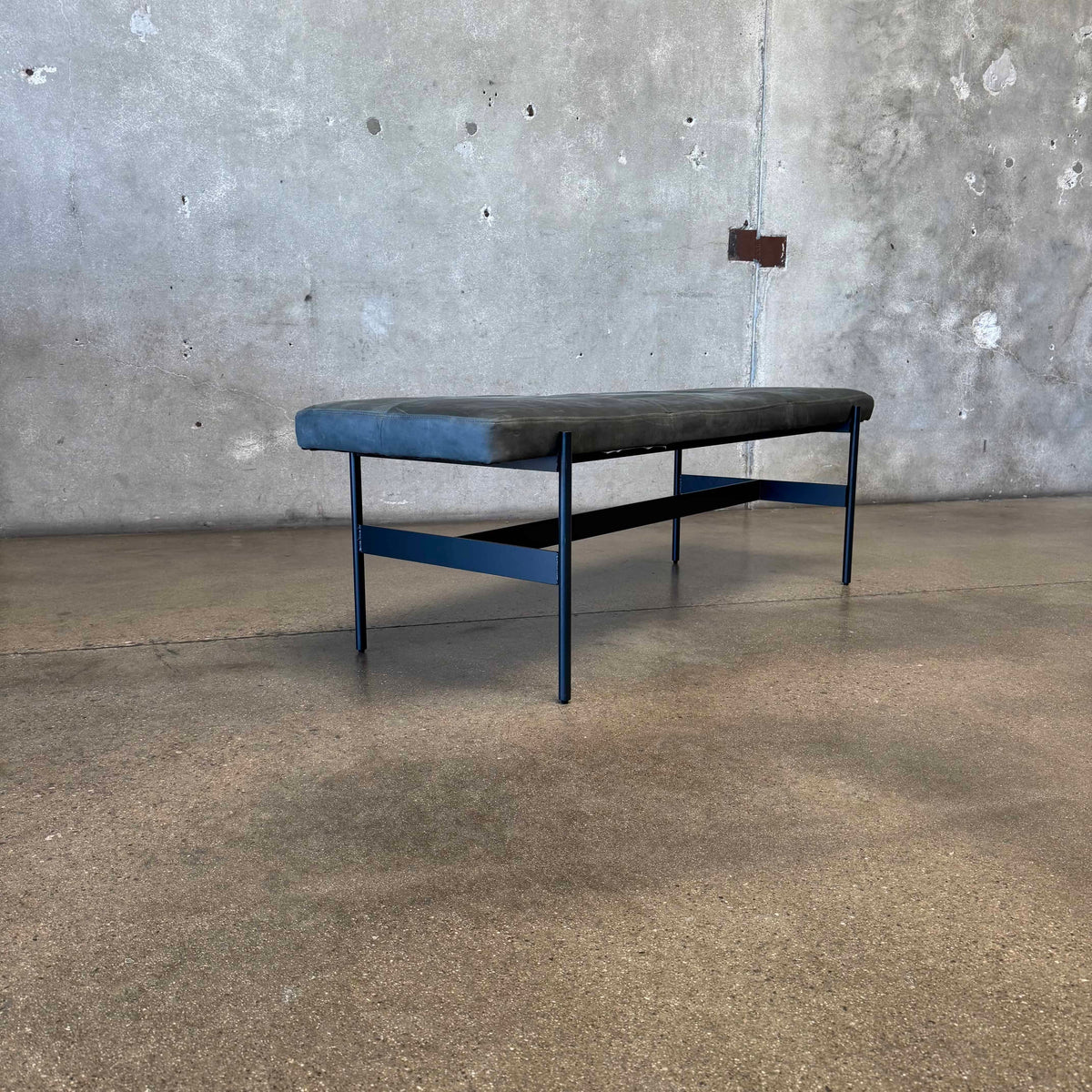 Leather + Steel "Day Bench" By Blu Dot