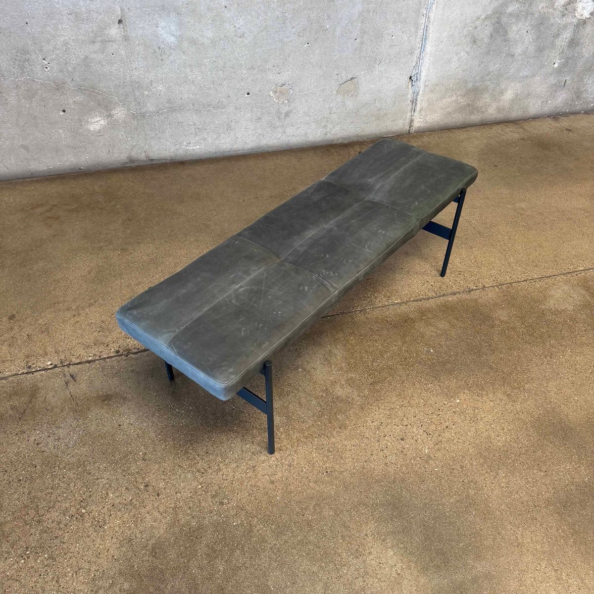 Leather + Steel "Day Bench" By Blu Dot