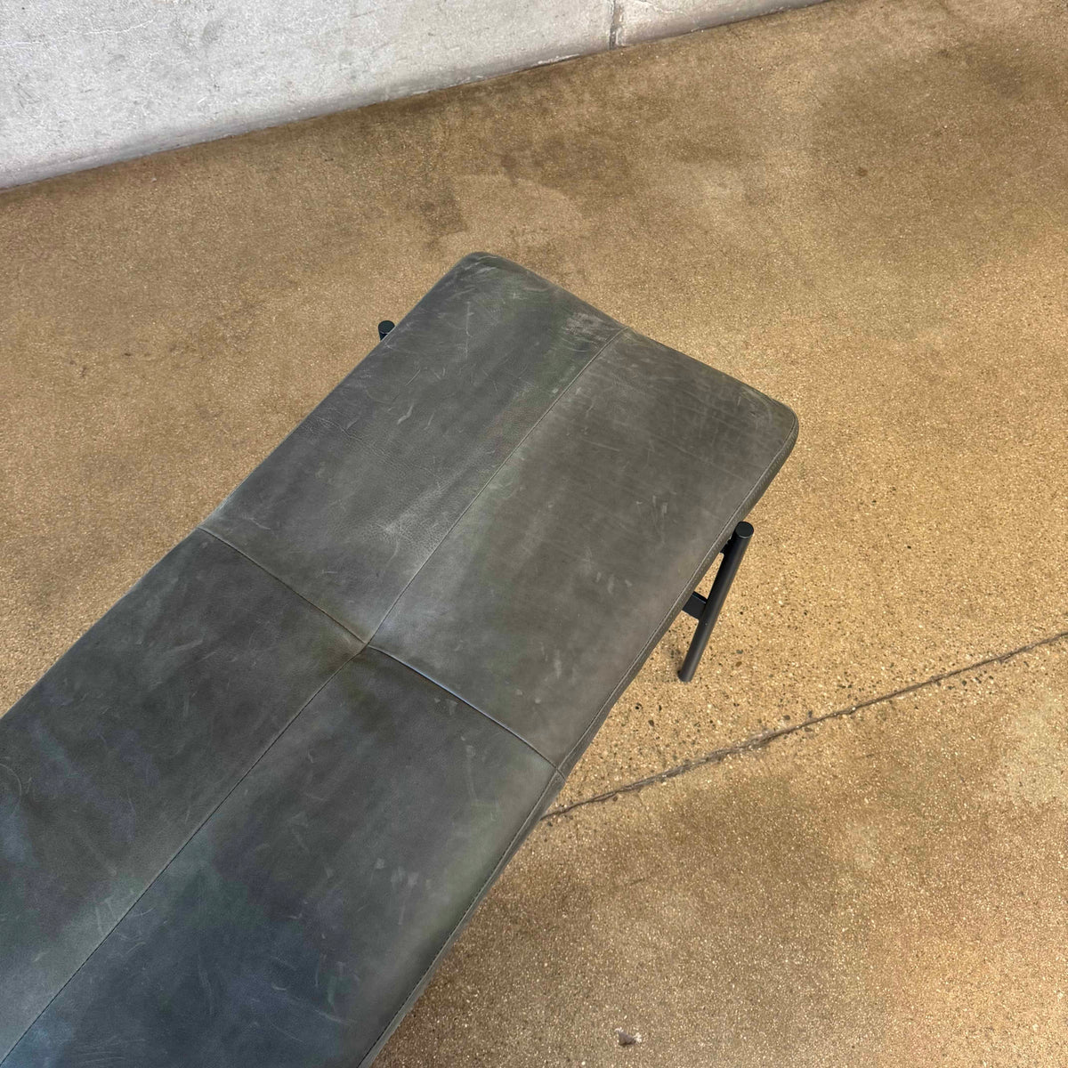 Leather + Steel "Day Bench" By Blu Dot