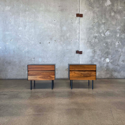 Walnut + Steel "Clad" Nightstands By Blu Dot