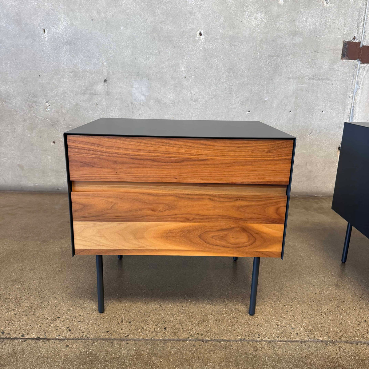 Walnut + Steel "Clad" Nightstands By Blu Dot