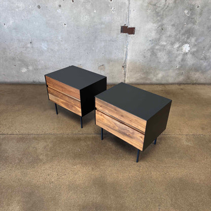 Walnut + Steel "Clad" Nightstands By Blu Dot