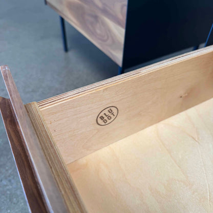 Walnut + Steel "Clad" Nightstands By Blu Dot