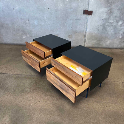 Walnut + Steel "Clad" Nightstands By Blu Dot