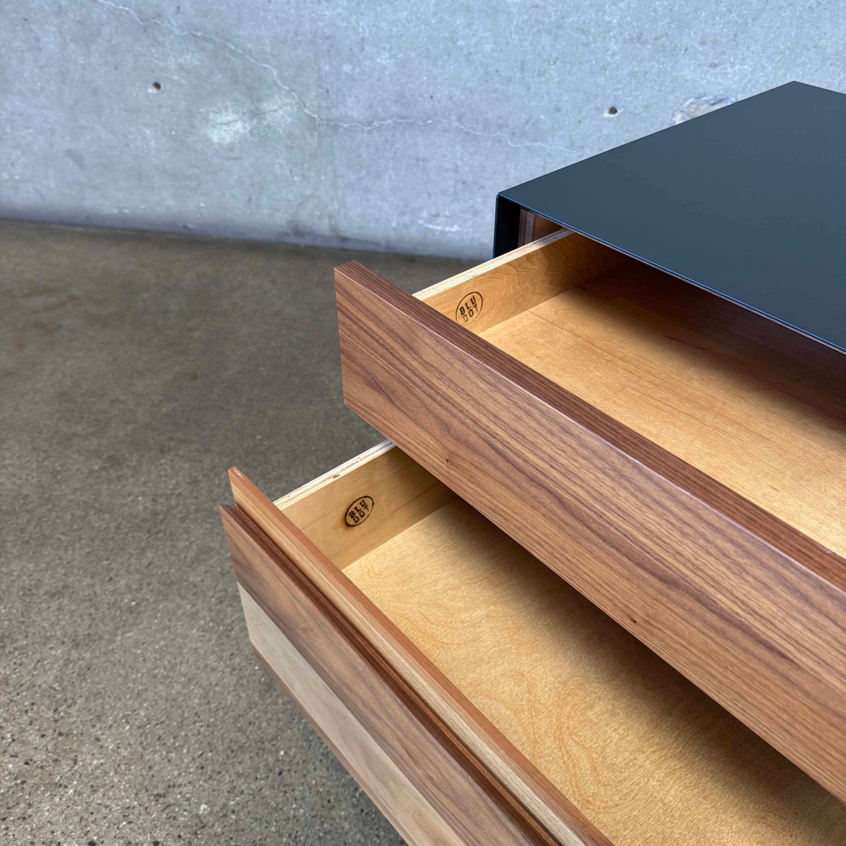 Walnut + Steel "Clad" Nightstands By Blu Dot