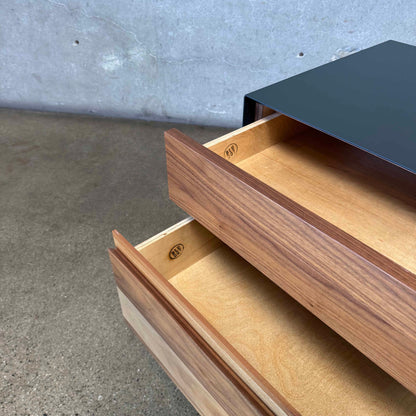 Walnut + Steel "Clad" Nightstands By Blu Dot