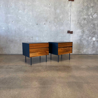 Walnut + Steel "Clad" Nightstands By Blu Dot