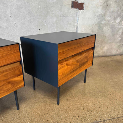 Walnut + Steel "Clad" Nightstands By Blu Dot