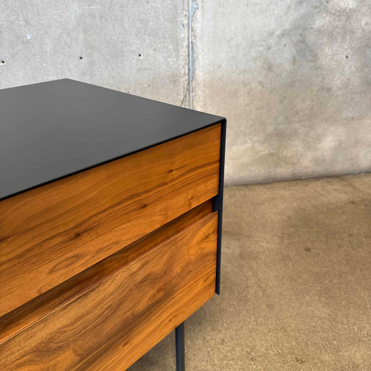 Walnut + Steel "Clad" Nightstands By Blu Dot