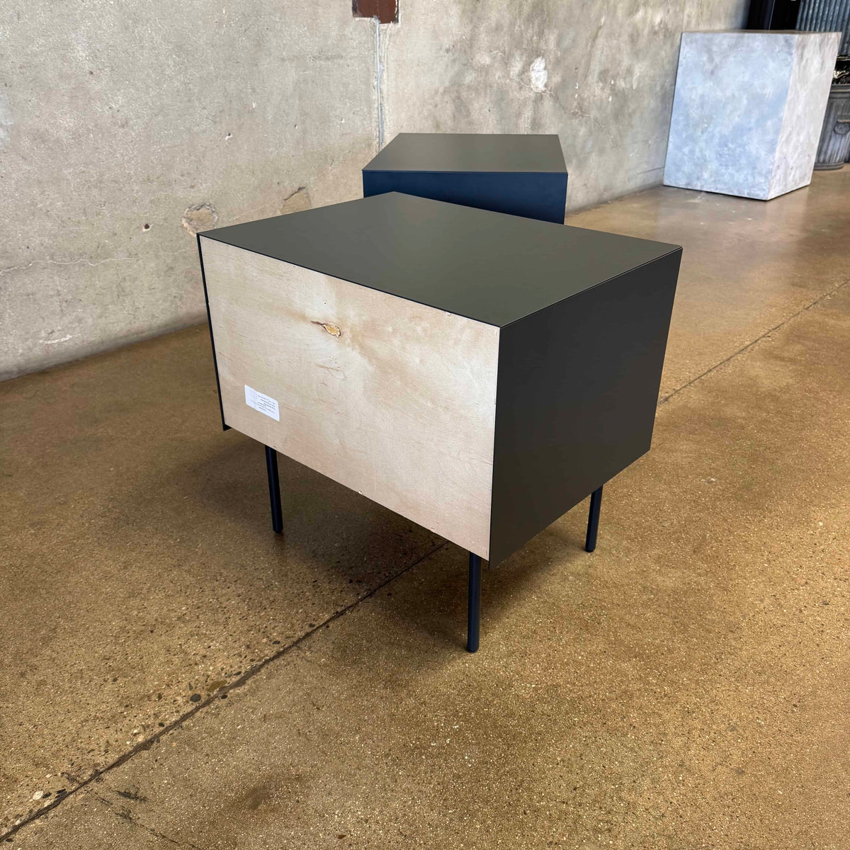 Walnut + Steel "Clad" Nightstands By Blu Dot