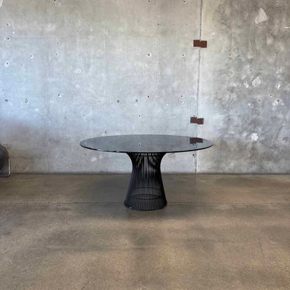 Warren Planter Style Dining Table With Smoked Glass Top