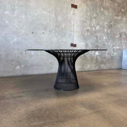 Warren Planter Style Dining Table With Smoked Glass Top