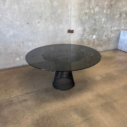 Warren Planter Style Dining Table With Smoked Glass Top