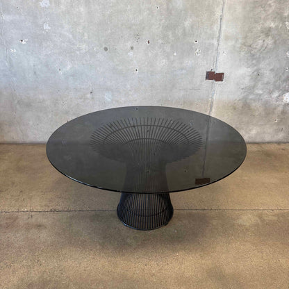 Warren Planter Style Dining Table With Smoked Glass Top
