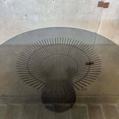 Warren Planter Style Dining Table With Smoked Glass Top