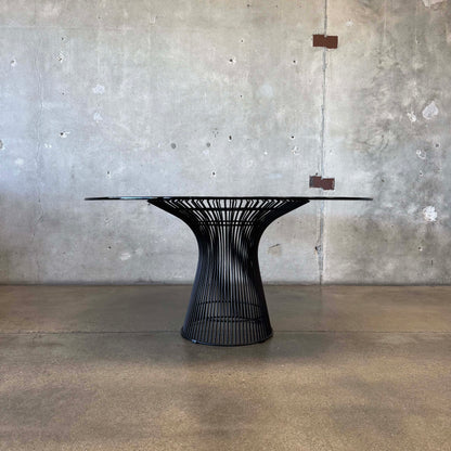 Warren Planter Style Dining Table With Smoked Glass Top