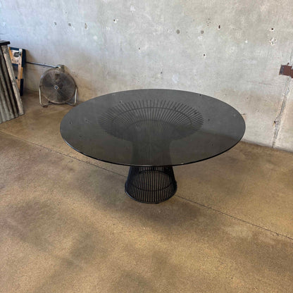 Warren Planter Style Dining Table With Smoked Glass Top