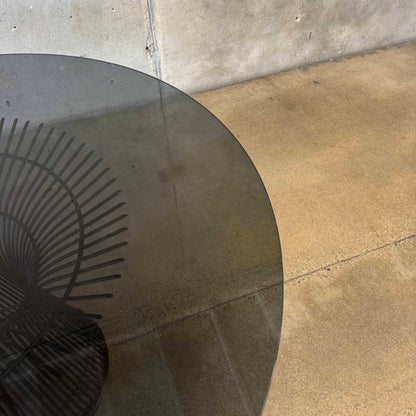 Warren Planter Style Dining Table With Smoked Glass Top