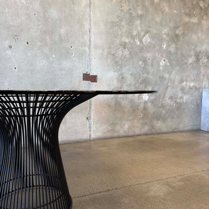 Warren Planter Style Dining Table With Smoked Glass Top
