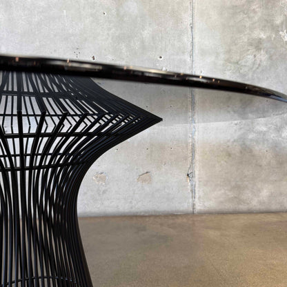 Warren Planter Style Dining Table With Smoked Glass Top